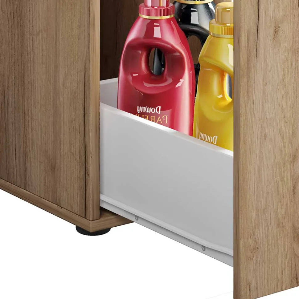 25x110x50 Bad Nischenschrank mit 2 Auszügen - Naico