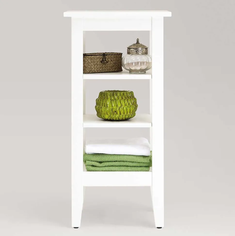 42x85x31 Bad Regal aus Kiefer in Weiß lasiert - Lousias