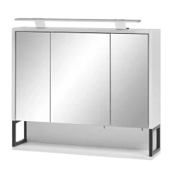 70x68x16 Bad Spiegelschrank aus Stahl in Weiß - Ismilav