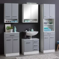 50x84x35 Bad Vertiko in Hellgrau - Girios