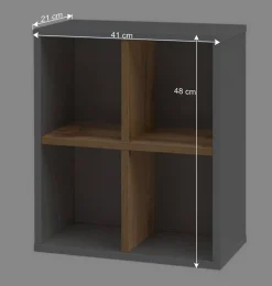 41x48x21 Bad Wandregal mit 4 Fächern - Nienzo