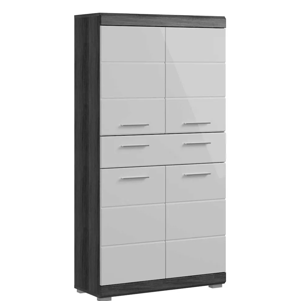 74x141x31 Badezimmer Highboard mit 4 Türen & Schublade - Nancys