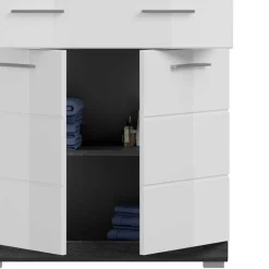 74x141x31 Badezimmer Highboard mit 4 Türen & Schublade - Nancys