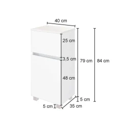 40x84x35 Badezimmer Schrank zweifarbig - Athrin
