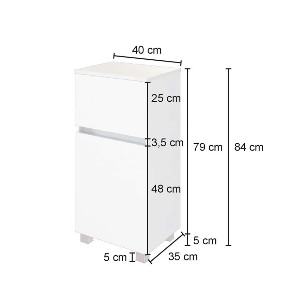 40x84x35 Badezimmer Schrank zweifarbig - Athrin