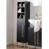 31x131x22 Badschrank in Schwarz & Gold - Vulcanisa