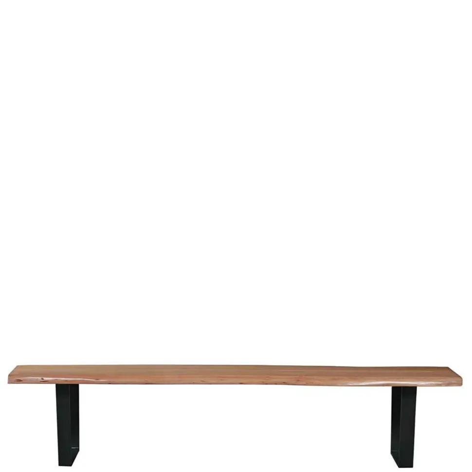 150x46x40 Baumkante Bank mit Bügelgestell - Beataz