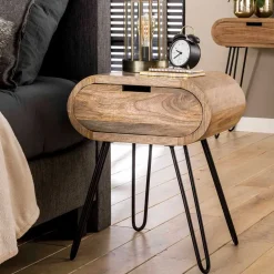 50x60x35 Beistelltisch aus Holz ovale Form - Buleta