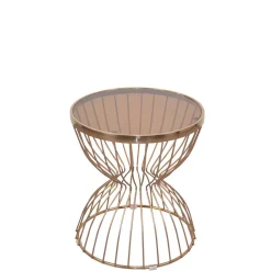 50x57x50 Beistelltisch aus Metall Rosegold - Ostranca