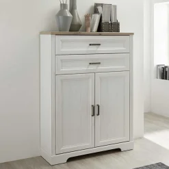 86x127x38 Büro Ordnerschrank 2-türig & 2 Schubladen - Mehady