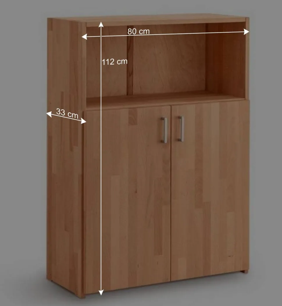 80x112x33 Buchenholz Aktenschrank mit Fach - Bash