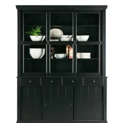 166x215x48 Buffetschrank in Schwarz Kiefer - Nariosca