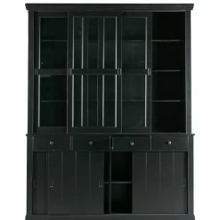 166x215x48 Buffetschrank in Schwarz Kiefer - Nariosca