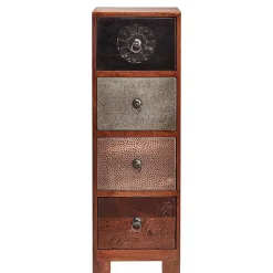 30x85x30 cm Akazie Hochkommode mit Schnitzerei - Welina