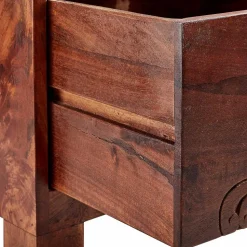 30x85x30 cm Akazie Hochkommode mit Schnitzerei - Welina