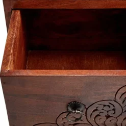 30x85x30 cm Akazie Hochkommode mit Schnitzerei - Welina