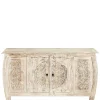 166x85x40 cm Akazie Sideboard in White Wash - Omie