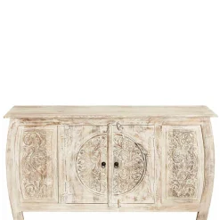 166x85x40 cm Akazie Sideboard in White Wash - Omie