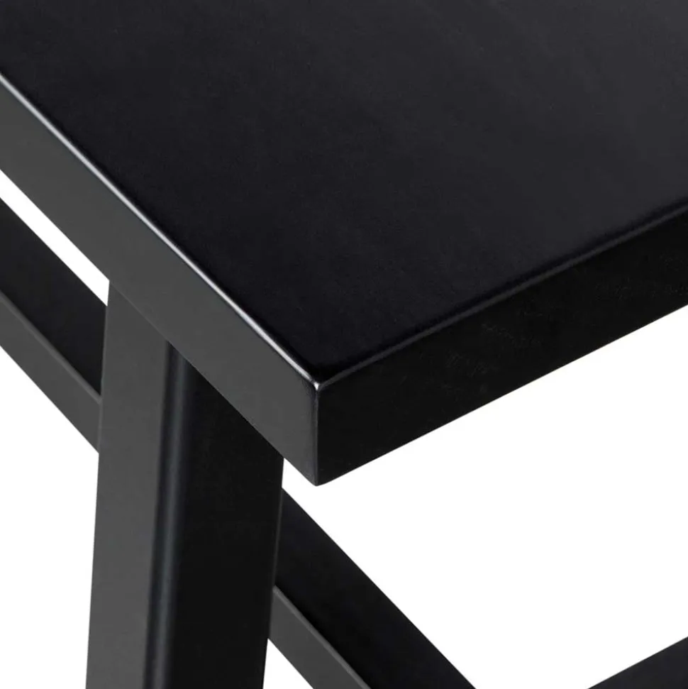 110x45x35 cm Bänke aus Massivholz in Schwarz - Annike (2er Set)