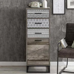 40x106x38 cm Design Hochkommode mit drei Schubladen - Drondo