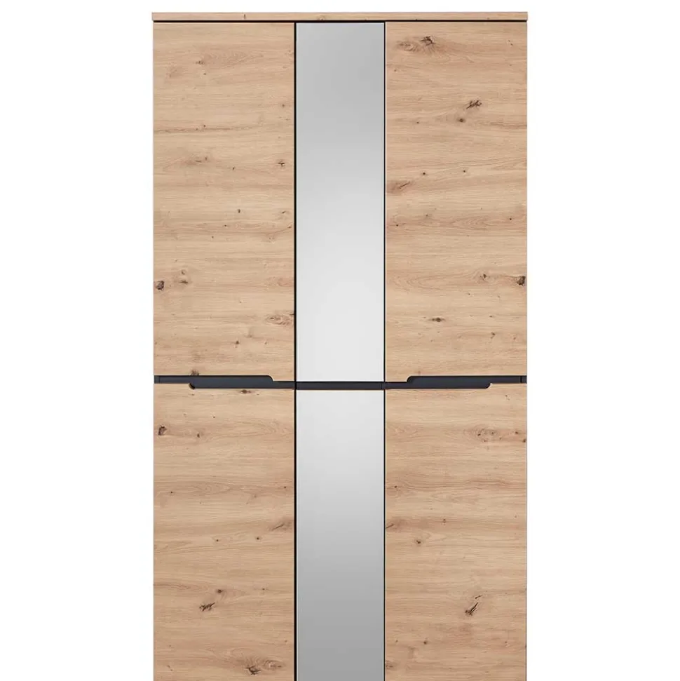 105x192x38 cm Dielen Kleiderschrank mit Spiegel - Kuetra