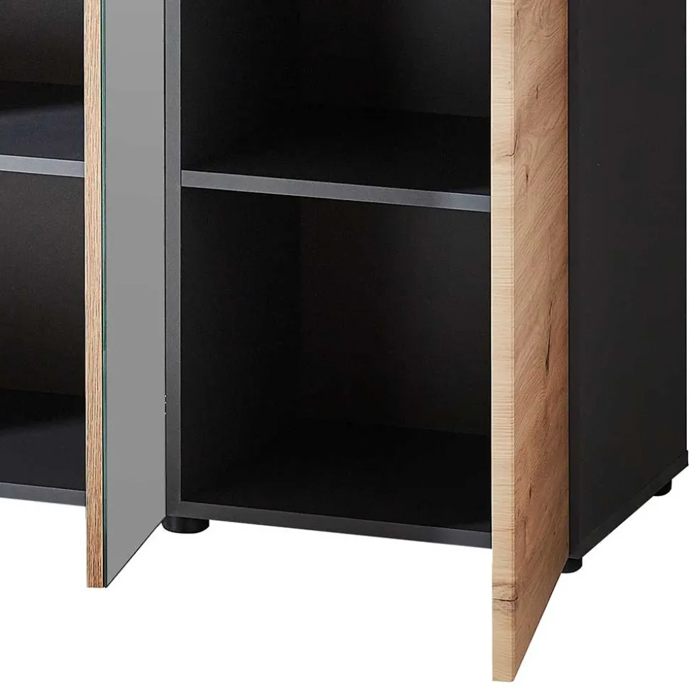 105x192x38 cm Dielen Kleiderschrank mit Spiegel - Kuetra