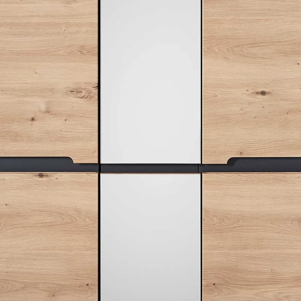 105x192x38 cm Dielen Kleiderschrank mit Spiegel - Kuetra