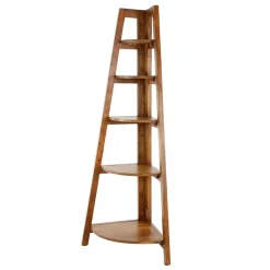 64x148x44 cm Eckregal aus Akazie Massivholz - Skylive