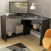 80x73x80 cm Eckschreibtisch in Schwarzgrau - Gionna