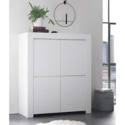 110x140x42 cm Highboard in Weiß lackiert - Mikes