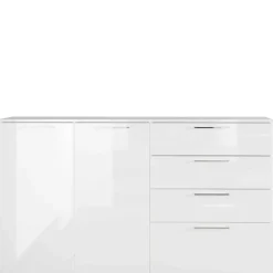 186x107x40 cm Hochglanz Sideboard in Weiß - Alida