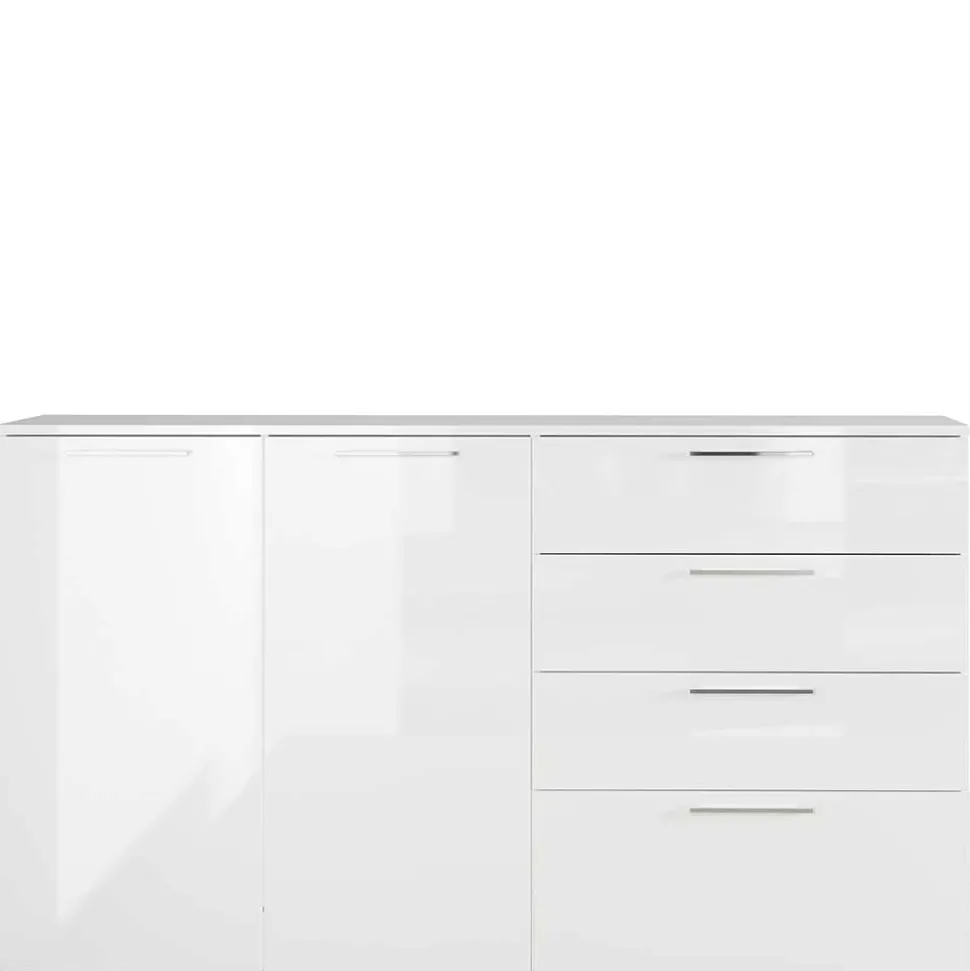 186x107x40 cm Hochglanz Sideboard in Weiß - Alida