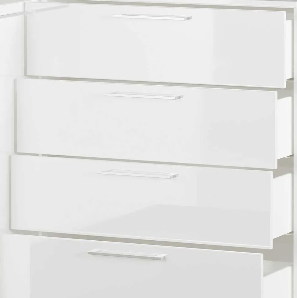 186x107x40 cm Hochglanz Sideboard in Weiß - Alida