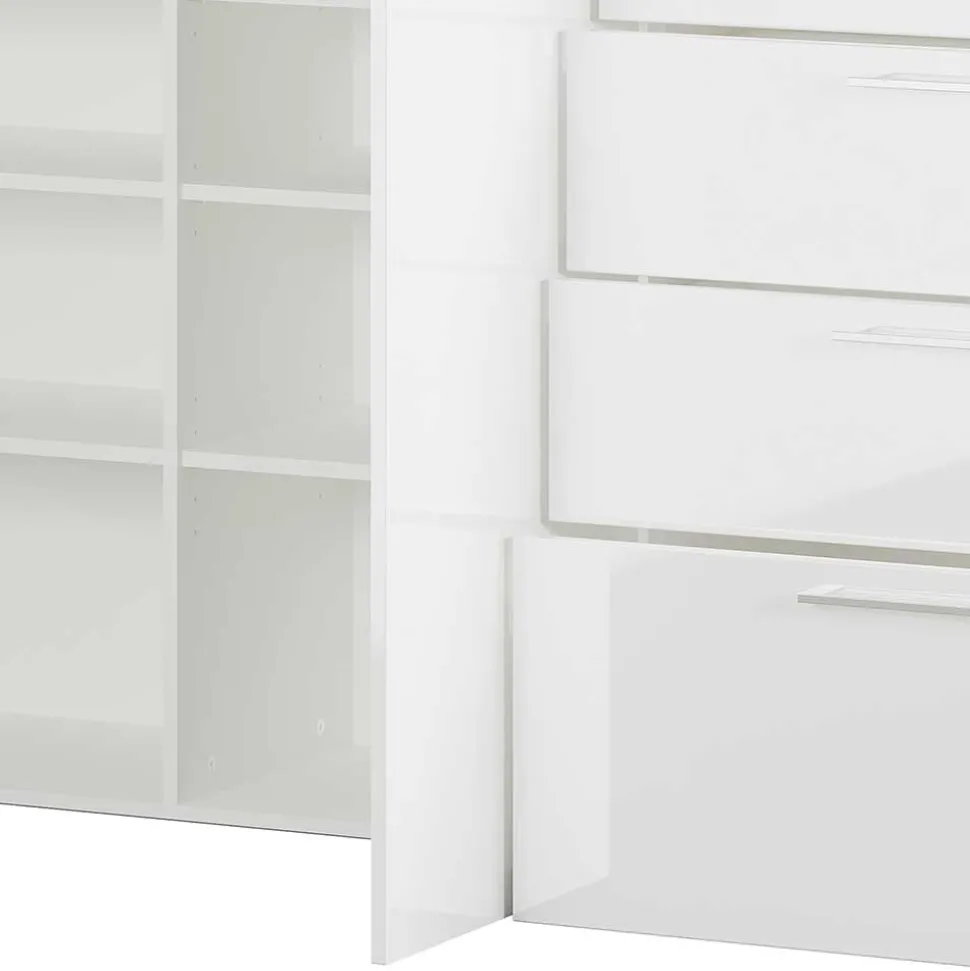 186x107x40 cm Hochglanz Sideboard in Weiß - Alida