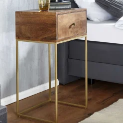 40x76x35 cm Hohe Nachtkommode mit einer Schublade - Kanados