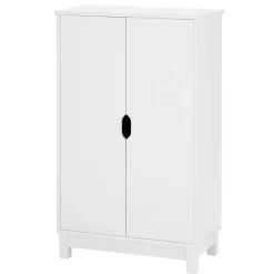 60x100x30 cm Kleiner Schrank in Weiß - 2-türig - Fenya