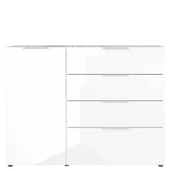 134x101x42 cm Kommode in Weiß mit Glas - Rufu