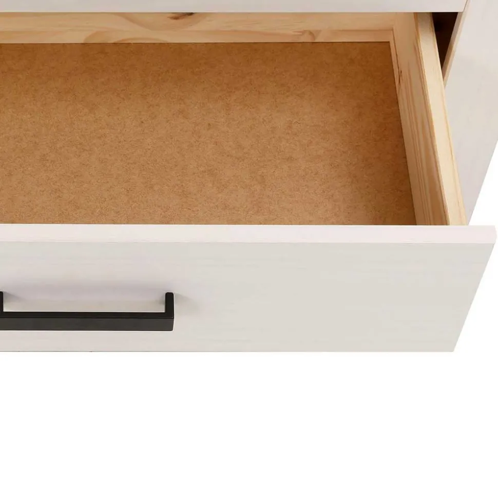 75x170x35 cm Landhaus Schrank in Weiß - Manduza