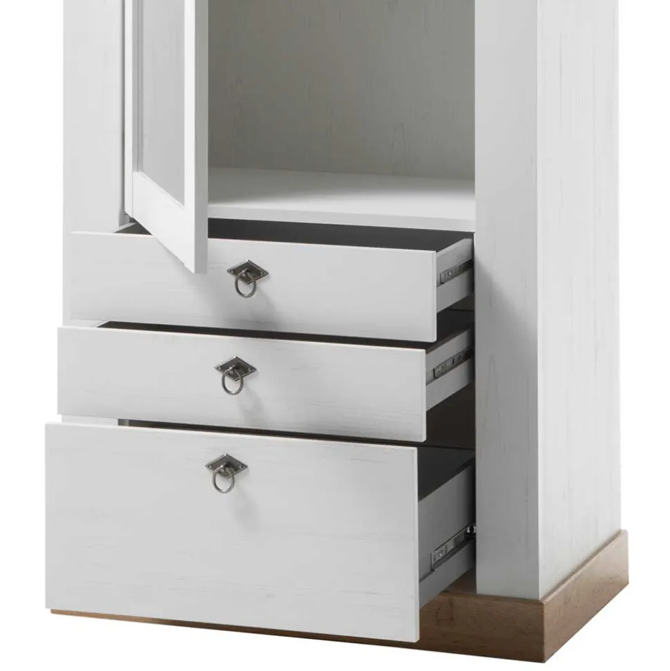 82x204x44 cm Landhaus Vitrine mit Glastür - Diatara