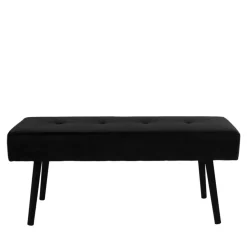 100x44x35 cm Polsterbank in Samt Schwarz - Minael