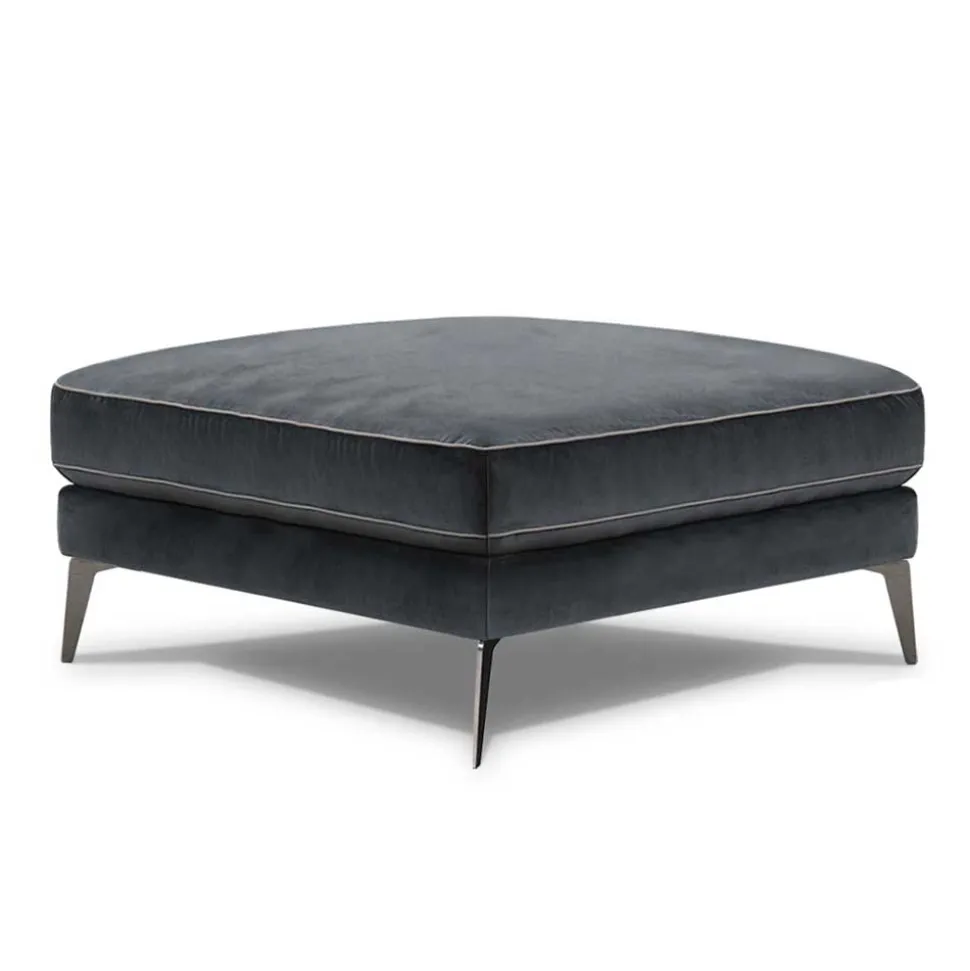 84x49x84 cm Polsterhocker in Anthrazit Samt - Temir