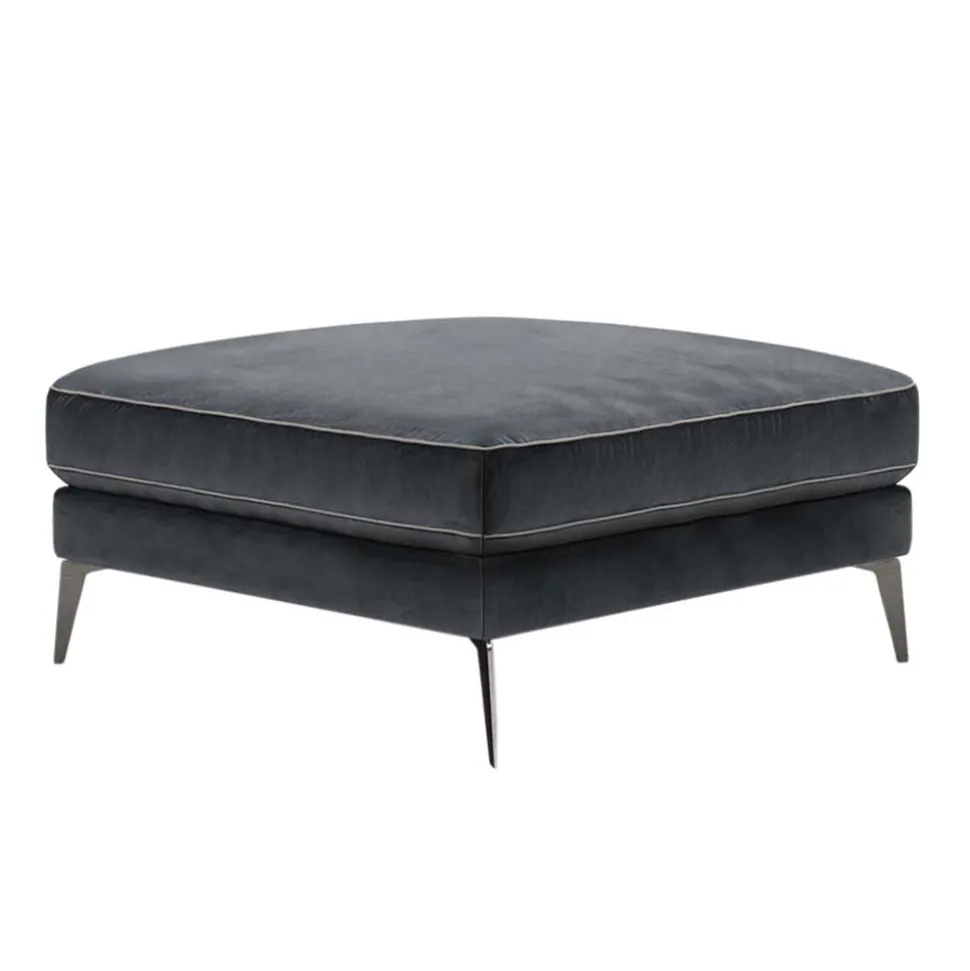 84x49x84 cm Polsterhocker in Anthrazit Samt - Temir