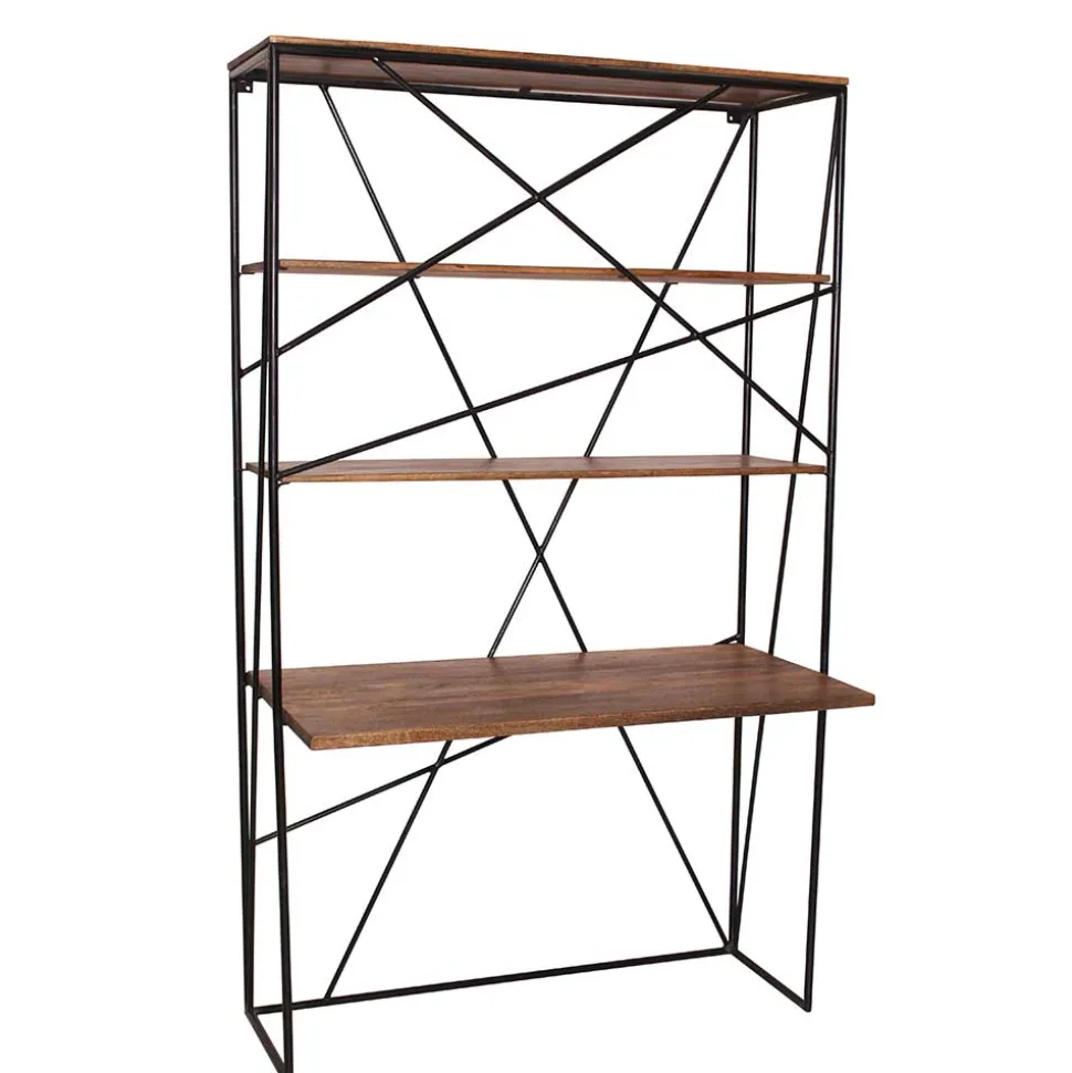 120x202x60 cm Regal mit Schreibtisch im Loft Style - Offia