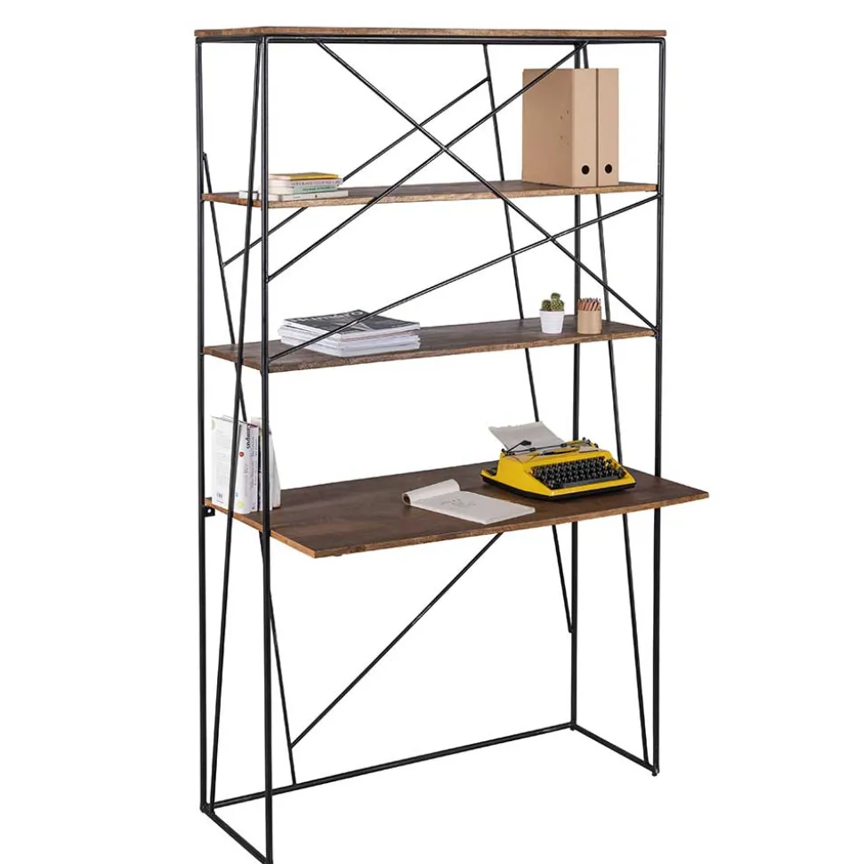 120x202x60 cm Regal mit Schreibtisch im Loft Style - Offia