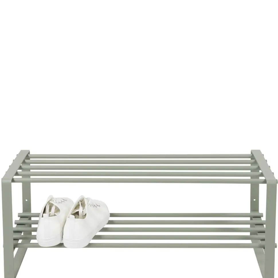 70x29x27 cm Schuhregal aus Stahl in Graugrün - Mion