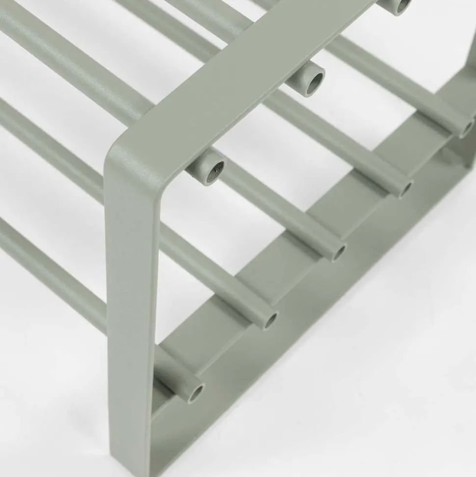 70x29x27 cm Schuhregal aus Stahl in Graugrün - Mion