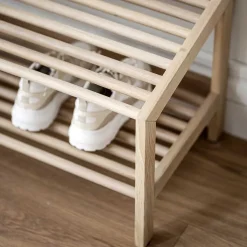 80x40x37 cm Skandi Schuhregal mit zwei Ablagen - Pluta