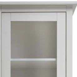 58x200x40 cm Skandi Vitrine in Weiß lackiert - Astinion