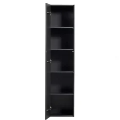 44x188x35 cm 1-türiger Schrank in Schwarz lackiert - Riley
