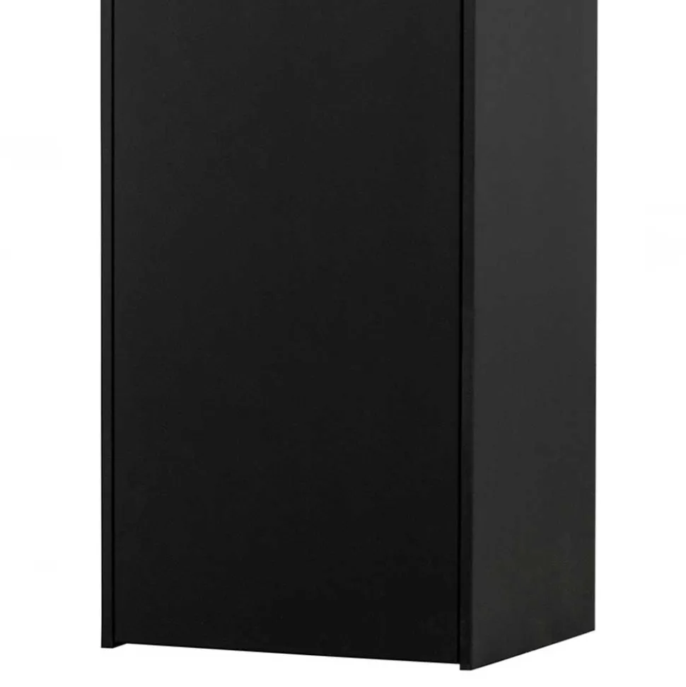 44x188x35 cm 1-türiger Schrank in Schwarz lackiert - Riley